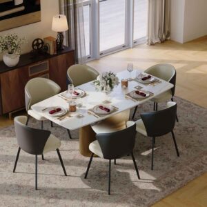 79-inch Hobart Contemporary Oval Dining Table for 6-8 People
